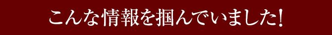 こんな情報を掴んでいました!