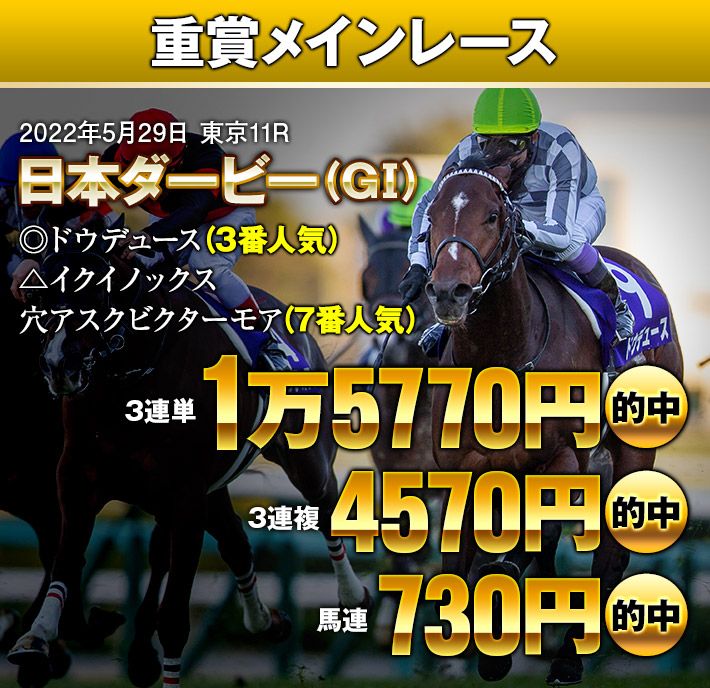 ダービー的中