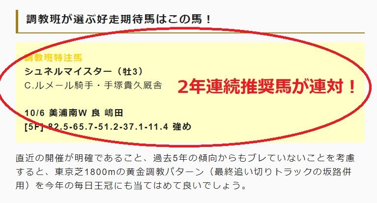毎日王冠推奨
