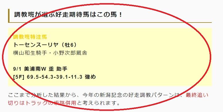 調教班推奨